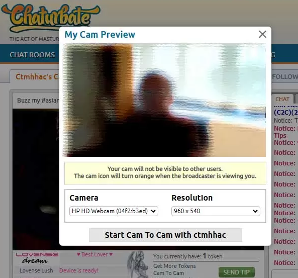 Иконка двусторонней веб-камеры, символизирующая видимость cam-to-cam на Chaturbate